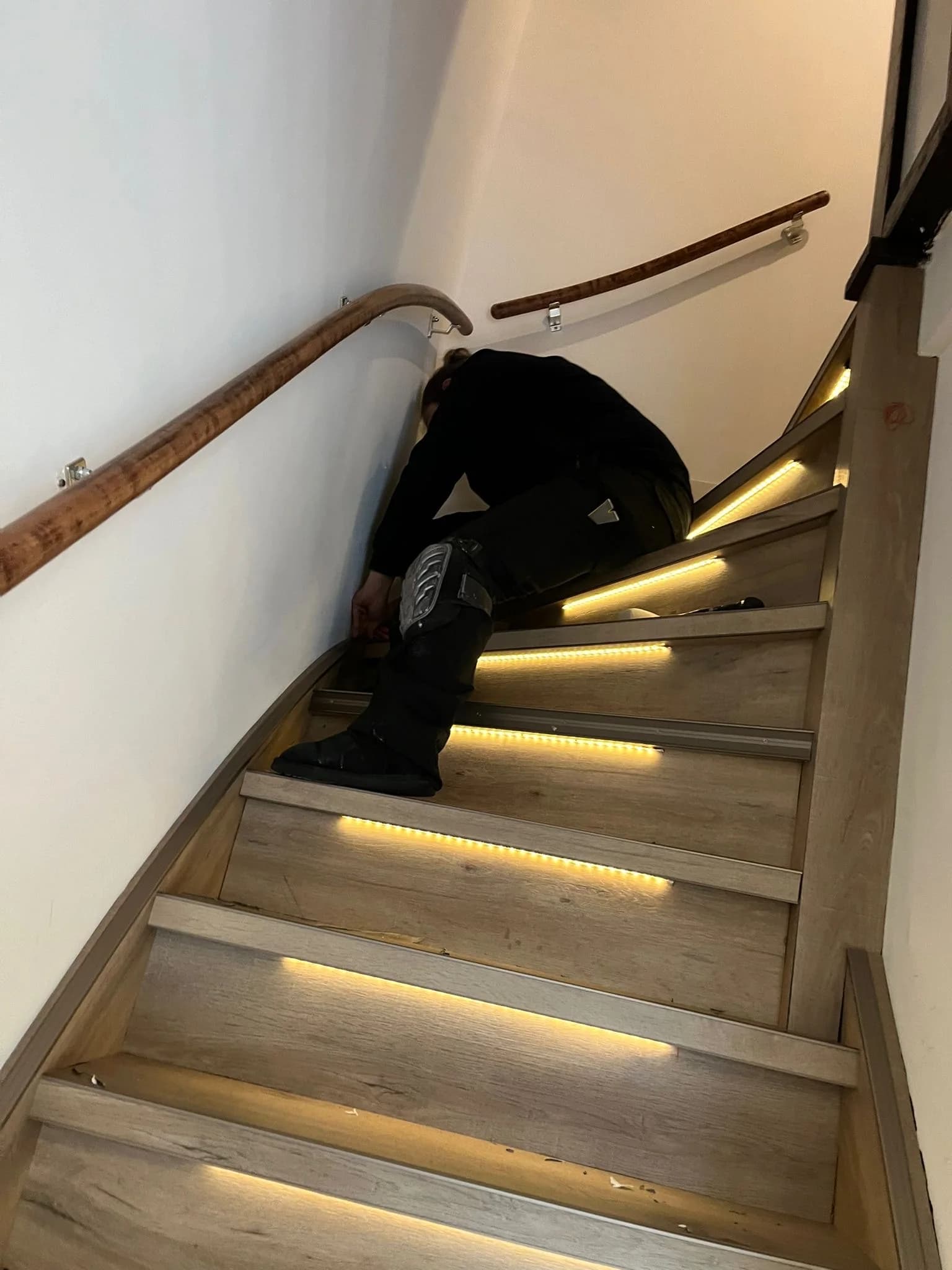 PVC trap met ledverlichting onder elke trede